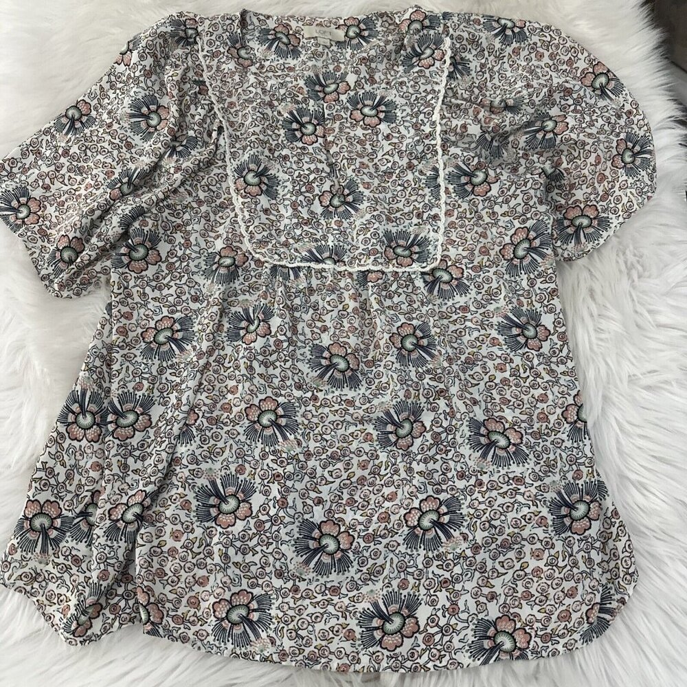 LOFT Floral Print Blouse - Multicolor